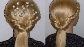 SCHNELLE und Easy Frisur für mittellange Haare SchuleFreizeit Braided Updo HairstylePeinados [upl. by Oironoh554]