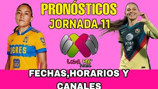 JORNADA 11 LIGA MX FEMENIL APERTURA 2024 FECHAS HORARIOS Y CANALES [upl. by Cronin879]