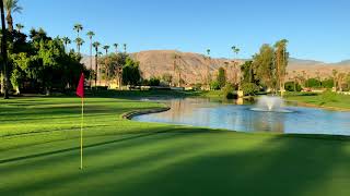 Monterey Country Club Palm Desert California  Hole 9W  1W West Facing Golf Course Morning [upl. by Rafat976]