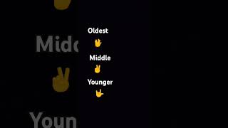 Are you oldest middle or younger youtube [upl. by Ylremik]