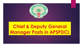 CGM and DGM Posts in APSPDCL [upl. by Oiramaj207]