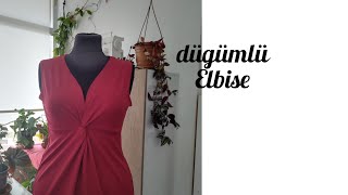 Düğümlü elbise kesimi dikimi [upl. by Eimaral]