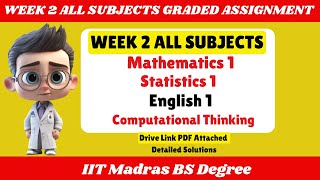 Week 2 All Subjects Graded Assignment Detailed Solutions One shot IIT Madras bs degree iitmadras 1 [upl. by Chobot331]