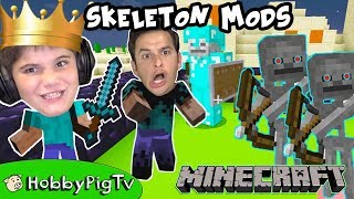 Minecraft MODS Skeleton Game HobbyPigTV [upl. by Nevada]