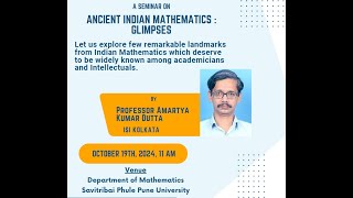 Lecture by Amartya Kumar Dutta SPPU Pune [upl. by Adnat752]