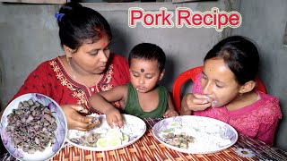 Suorer Bharta Tripura style Pork Bharta How to make pork recipe Tripuri style ishacook [upl. by Nnylharas]