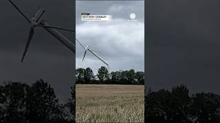 Wind Turbine Failure Caught on Film After Storm  AccuWeather [upl. by Sineray66]