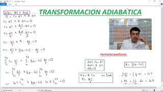 TRANSFORMACION ADIABATICA  Demostración  Primer principio de la termodinámica [upl. by Reinhart]