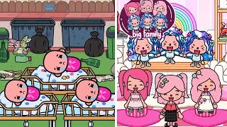 Triplets Separated At Birth Reunited In Adoption  Toca Life Story  Toca Boca [upl. by Aivull]