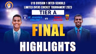 HIGHLIGHTS  St Josephs vs Trinity  U19 Division 1 Limited Overs Tournament 2023  Tier A Final [upl. by Aliahs439]