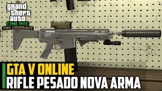 GTA V Online  Rifle PESADO nova arma DLC agência [upl. by Oyek]