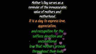 12th May  Happy Mothers day Mothers day wishes  mothers day meaning trending viral mom [upl. by Espy]