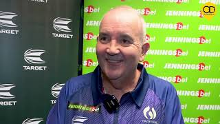 PHIL TAYLOR GLOWING ASSESSMENT ON LUKE LITTLER AND FALLON SHERROCK 9 DART LEG quot HES A ONE OFFquot [upl. by Ydahs]