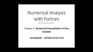 Numerical Analysis with Fortran Lagrange Interpolation [upl. by Husain]