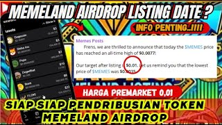 KABAR GEMBIRA🚀 Airdrop Memeland Listing 🔥 memeland scam airdrop withdrawal today hari ini [upl. by Agnola]