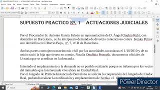 CASO PRACTICO ACTUACIONES JUDICIAES [upl. by Leifer836]