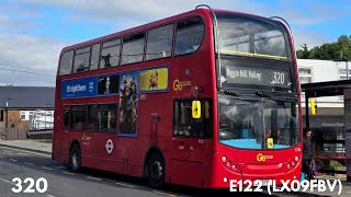 Kickdown amp Downshifts GoAhead London  Route 320  Alexander Dennis E400 Trident  LX09FBV E122 [upl. by Kall978]