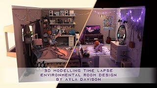 3D Time Lapse Maya  Room Speed Model by Ayla Davison [upl. by Agni306]