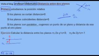 Distancia entre dos planos fórmulas explicación [upl. by Nahtannoj760]