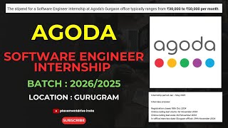 Agoda Internship 2025 Software Engineering in Gurgaon – JanMay Opportunity [upl. by Wera]