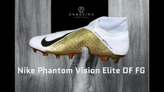 Nike Phantom Vision Elite DF FG Limited Edition ‘whitegold’  UNBOXING amp ON FEET  football boots [upl. by Etnuad]