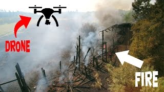 Watch Us Fly Drones FPV Over a Burning Railroad Trestle [upl. by Yelahc]