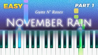 Guns N’ Roses  November Rain  EASY Piano TUTORIAL PART 1 by Piano Fun Play [upl. by Mitzie]