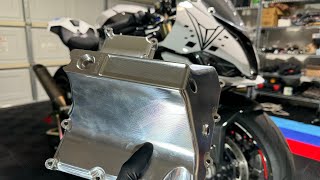 BMW S1000RRRXR M1000RRRXR BT Moto Billet Oil Pan Install [upl. by Srevart]