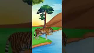 tiger vs crocodile animation part 1 shorts tiger crocodile animation [upl. by Atika800]