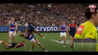 Kysaiah Pickett HUGE HIT on Bailey Smith  AFL FightAFL Melee [upl. by Ixel]