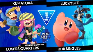 Terminal Velocity HDR Kumatora Inkling Diddy Kong vs LuckyBee Kirby Lucario  Losers Quarters [upl. by Nosac]