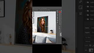 How to create realistic wall frame art canva mockup in Photoshop  انشاء موك اب صورة جدارفوتوشوب [upl. by Yzzik]