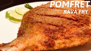 FISH RECIPES  POMFRET FRY RECIPE  HOW TO MAKE POMFRET RAVA FRY  POMFRET RAVA FRY [upl. by Urbannal244]