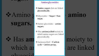 1 Aminoglycosides  Antibiotics  Medicinal Chemistry  Shorts  prema anandan [upl. by Talmud889]