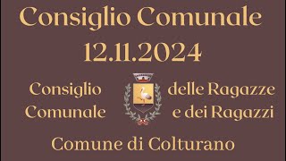 Consiglio Comunale  Colturano  12 Novembre 2024  Approvazione delibera CCRR [upl. by Llednav301]