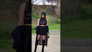 styling a pleated mini skirt womensfashion streetstyle blackoutfit fashion [upl. by Koehler528]