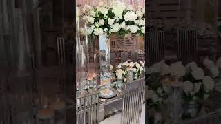 Stunning Silver Wedding With Grand Wedding Centerpieces  Royal Luxury Events [upl. by Winn]