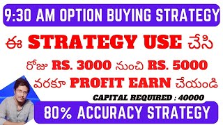 Simple Option Buying Strategy  930Am BREAKOUT Strategy  Pure Price Action Strategy Telugu [upl. by Kristin]