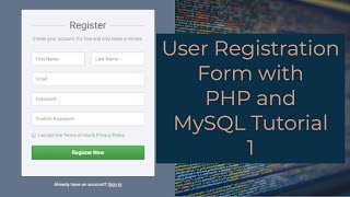 User Registration Form with PHP and MySQL Tutorial 1  Creating a Registration Form [upl. by Meelak]