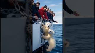 Polar Bear Rescue At Atlantic Sea Baby Twins giant [upl. by Lesly899]