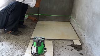 Building amp Installation Ceramic Tiles Bedroom  How To Install 60x60 cm Ceramic Tiles Step By Step [upl. by Humpage]