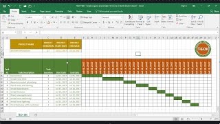 TECH005  Create a quick and simple Time Line Gantt Chart in Excel [upl. by Elimaj]