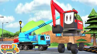 Construction Trucks ShowTank truck bulldozer Roller and Excavator for kids [upl. by Jorry643]