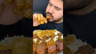 Eating Chicken Curry Rice saladeatingsounds asmrvideo eatingshow shortsvideo [upl. by Apostles779]