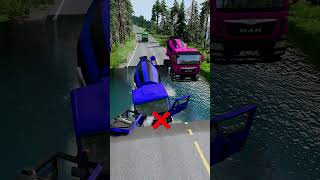 mixer trucks vs massive water pit 5  BeamNG drive beamngdrive monstertruck beamngdrivemods [upl. by Enneirb]