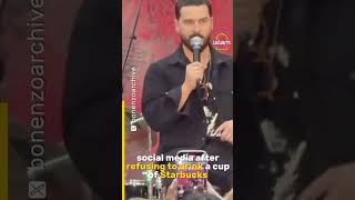 Michael Malarkey refuses to drink Starbucks coffee and demands a boycott Gaza Genocide 17 11 2024 [upl. by Gristede951]