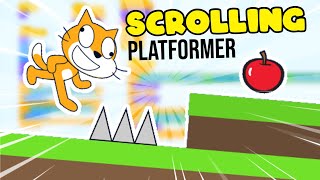 How to make a SCROLLING PLATFORMER in SCRATCH  Tutorial [upl. by Emelen]