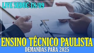 ENSINO TECNICO DEMANDAS PARA 2025 [upl. by Steffen]