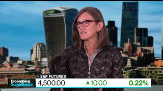 Arks Cathie Wood on Strategy Rize ETF Deal Tesla [upl. by Trub]