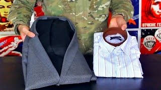 How to FoldPack a Suit in a Suitcase Without Wrinkling [upl. by Eissej]